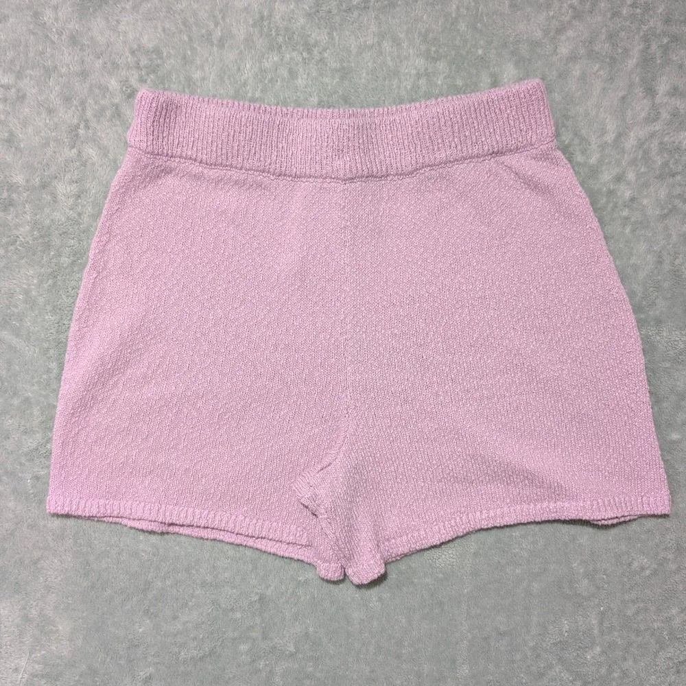 Free People FP Beach Knit Shorts Lilac Purple High Waisted Boho Coquette Small